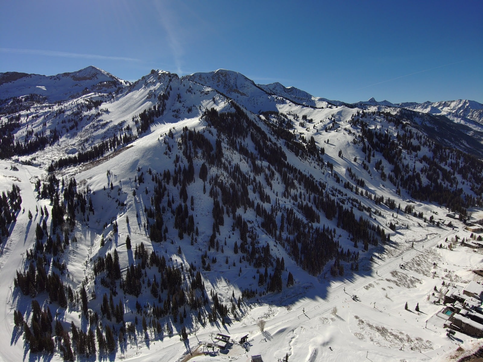 Panaromic view of mountains covered with snow