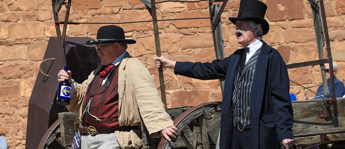 People in Silver Reef Ghost Town, Utah.