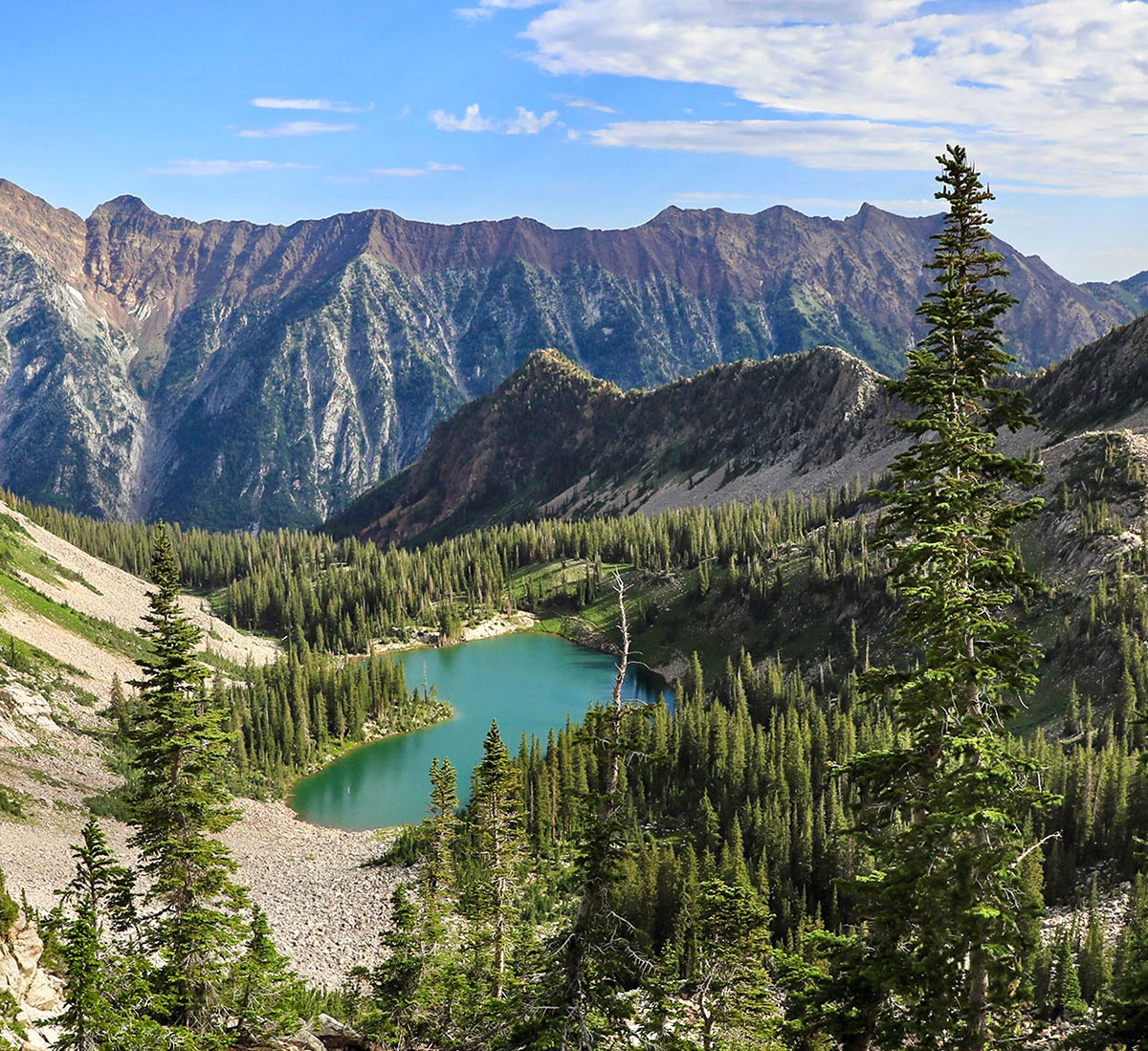 Red Pine Lake in the Wasatch Mountains near Salt Lake City, Utah.