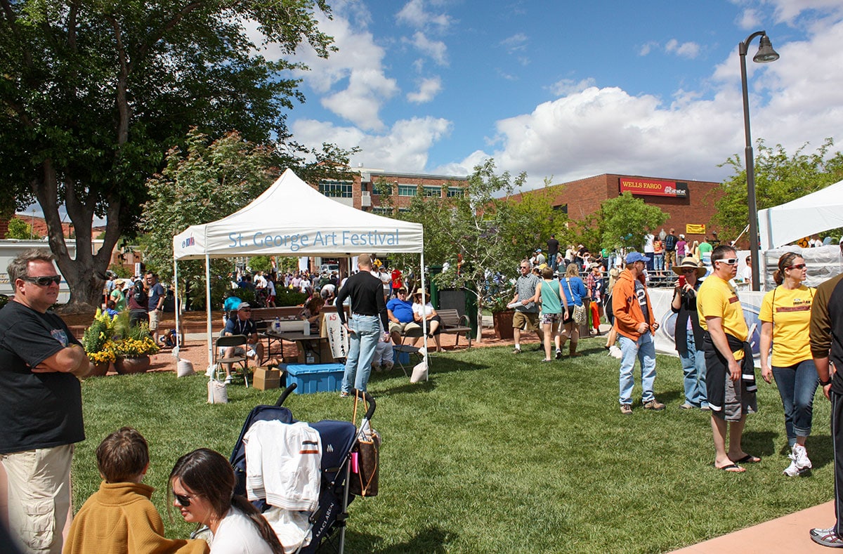 Art festival with shops in St. George, Utah.