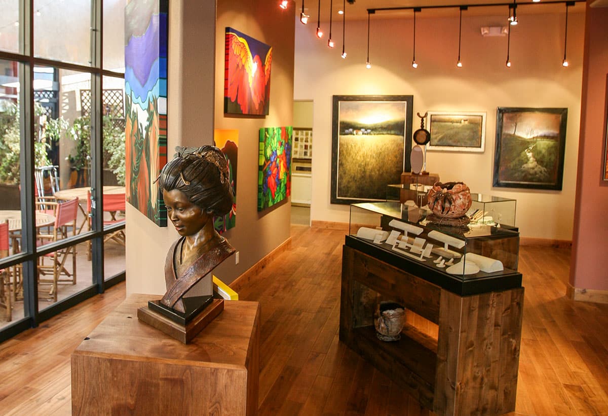Shopping at an art gallery and jewelry store in St. George, Utah.