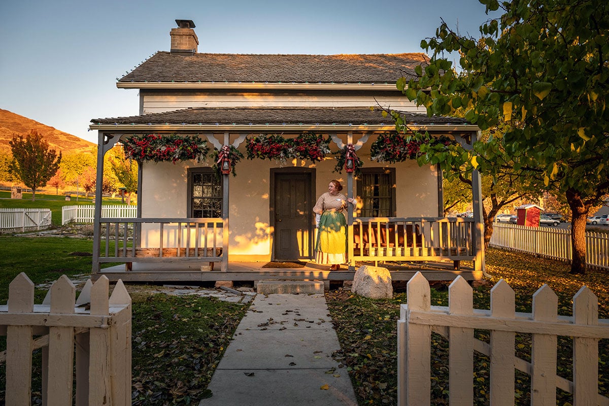 Pioneer house at This is the Place Heritage State Park in Utah.